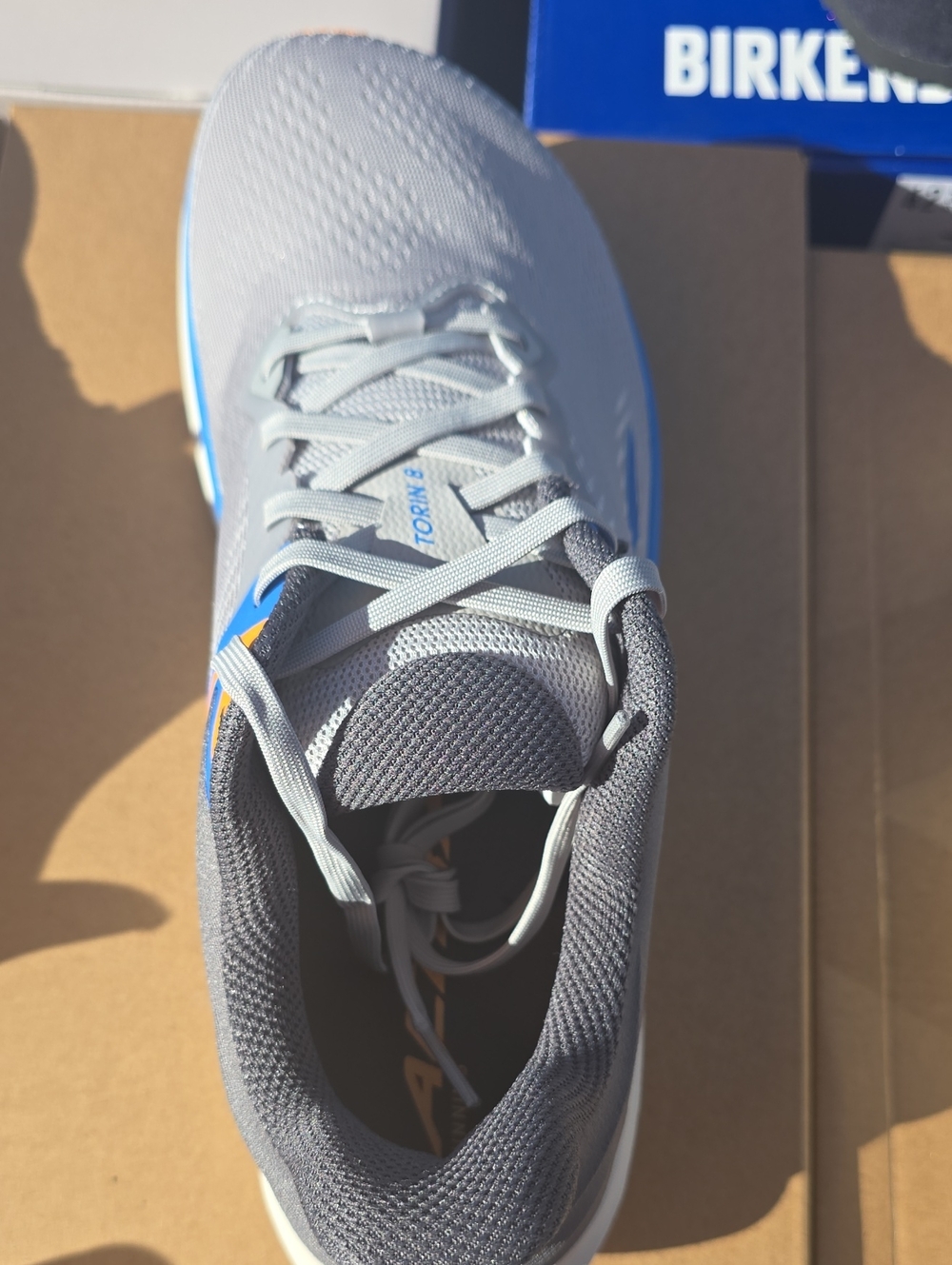 Altra Men's Light Gray & Blue Trainer with Yellow Accents